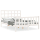 Cadre de lit sans matelas blanc 140x190 cm bois de pin massif