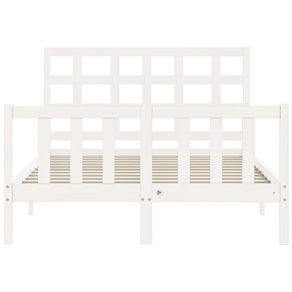 Cadre de lit sans matelas blanc 140x190 cm bois de pin massif