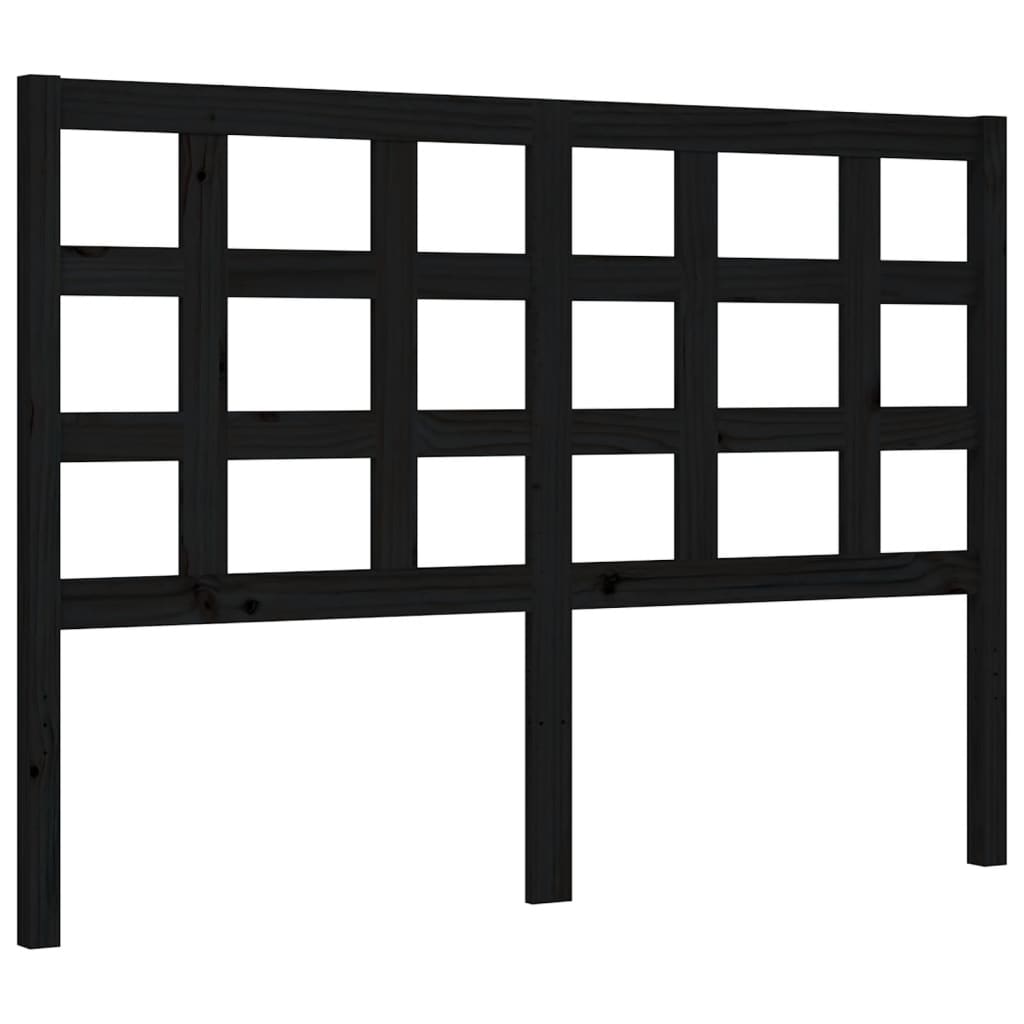 Cadre de lit sans matelas noir 140x190 cm bois de pin massif