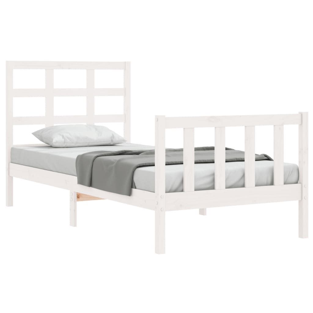 Cadre de lit sans matelas blanc 90x200 cm bois de pin massif