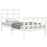 Bed frame without mattress white 90x200 cm solid pine wood