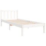 Cadre de lit sans matelas blanc 90x200 cm bois de pin massif