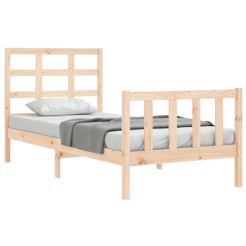 Bed frame without mattress 100x200 cm solid pine wood