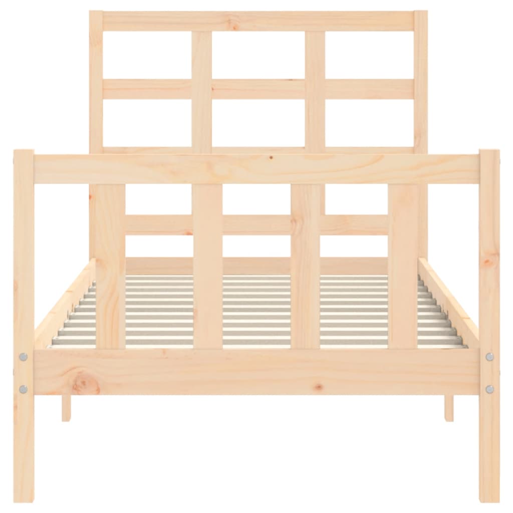 Bed frame without mattress 100x200 cm solid pine wood