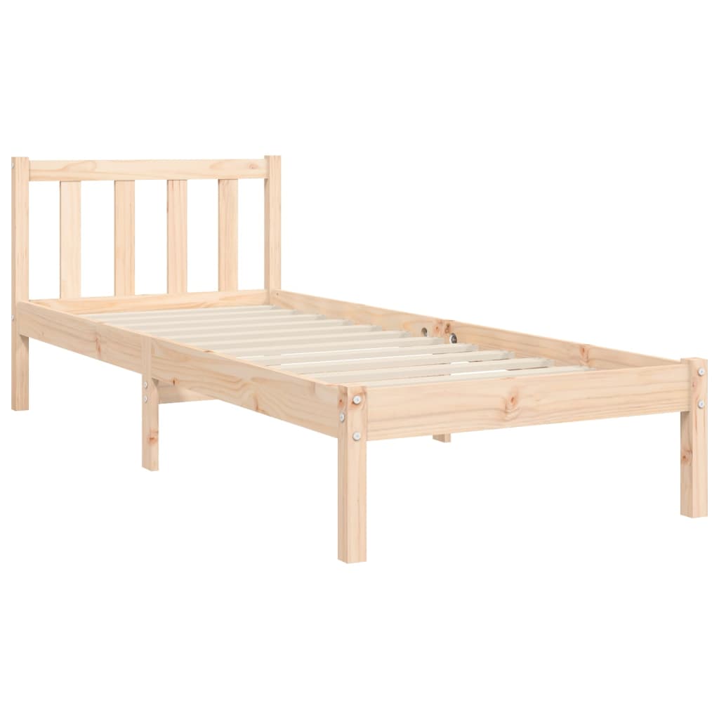 Bed frame without mattress 100x200 cm solid pine wood