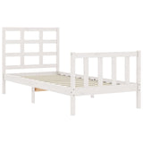 Cadre de lit sans matelas blanc 100x200 cm bois de pin massif