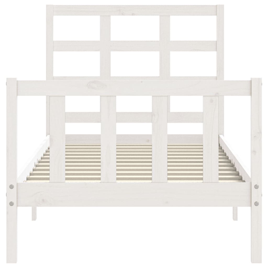 Cadre de lit sans matelas blanc 100x200 cm bois de pin massif