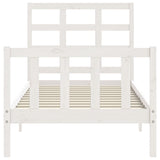 Cadre de lit sans matelas blanc 100x200 cm bois de pin massif