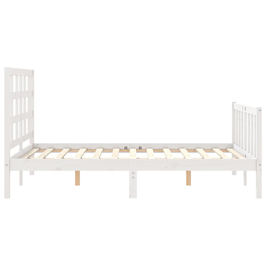 Cadre de lit sans matelas blanc 120x200 cm bois de pin massif