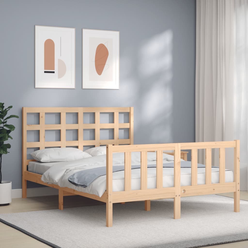 Cadre de lit sans matelas 140x200 cm bois massif de pin