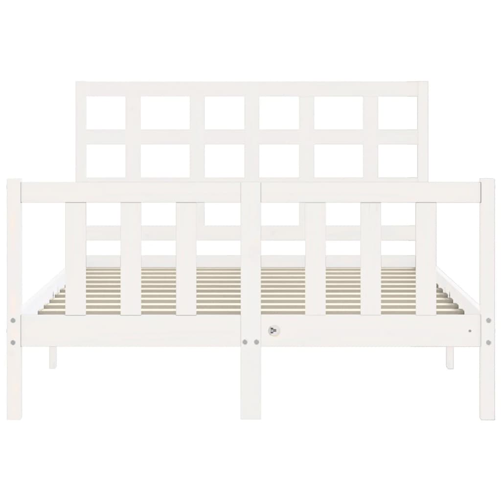 Cadre de lit sans matelas blanc 140x200 cm bois de pin massif