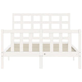 Cadre de lit sans matelas blanc 140x200 cm bois de pin massif