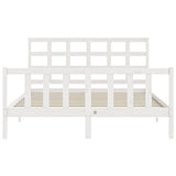 Cadre de lit sans matelas blanc bois de pin massif