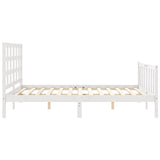 Cadre de lit sans matelas blanc bois de pin massif