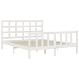 Cadre de lit sans matelas blanc 160x200 cm bois de pin massif