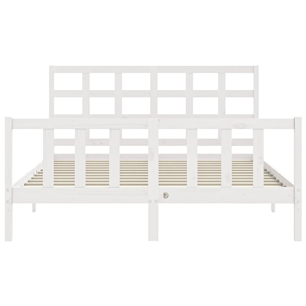 Cadre de lit sans matelas blanc 160x200 cm bois de pin massif