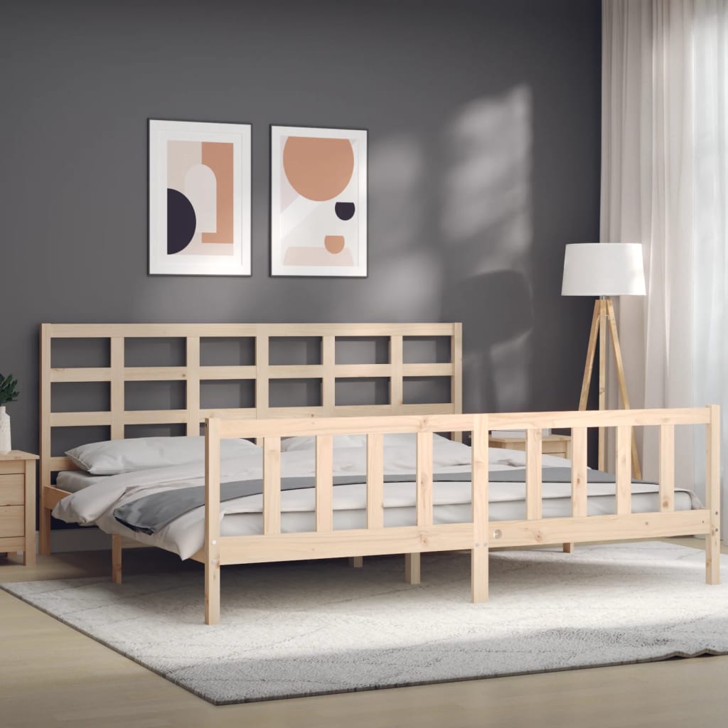 Cadre de lit sans matelas 200x200 cm bois massif de pin