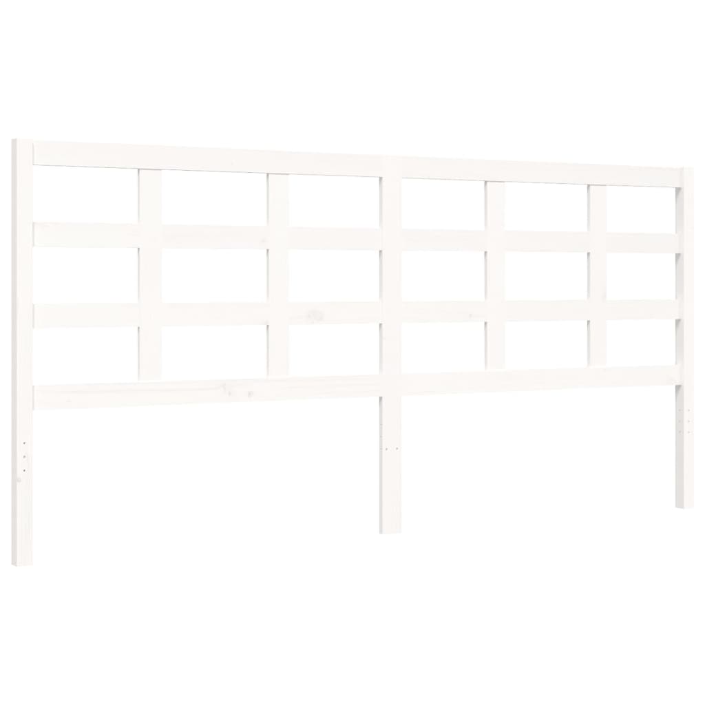 Cadre de lit sans matelas blanc 200x200 cm bois massif de pin