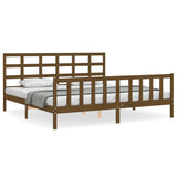 Cadre de lit sans matelas marron miel 200x200cm bois pin massif