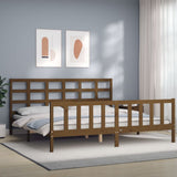 Cadre de lit sans matelas marron miel 200x200cm bois pin massif