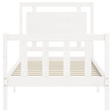 Cadre de lit sans matelas blanc bois de pin massif