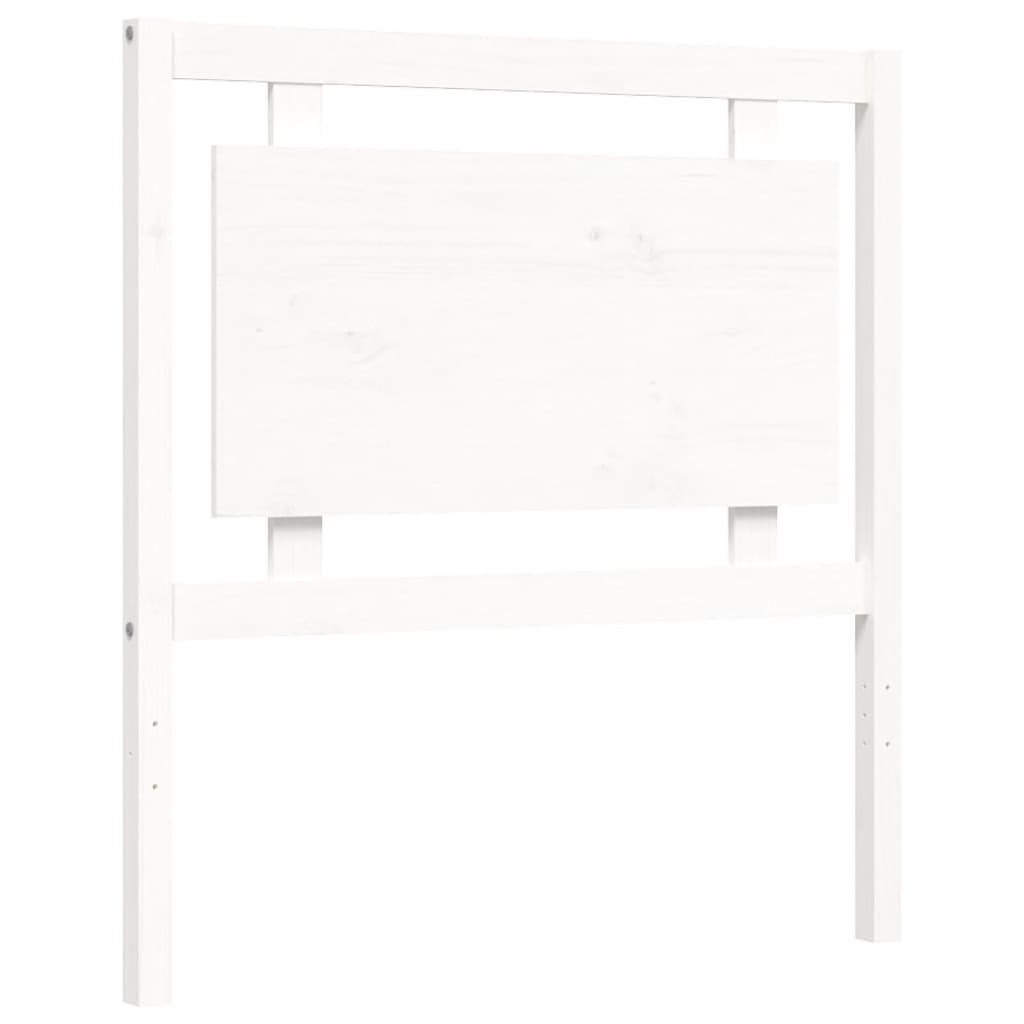 Cadre de lit sans matelas blanc bois de pin massif