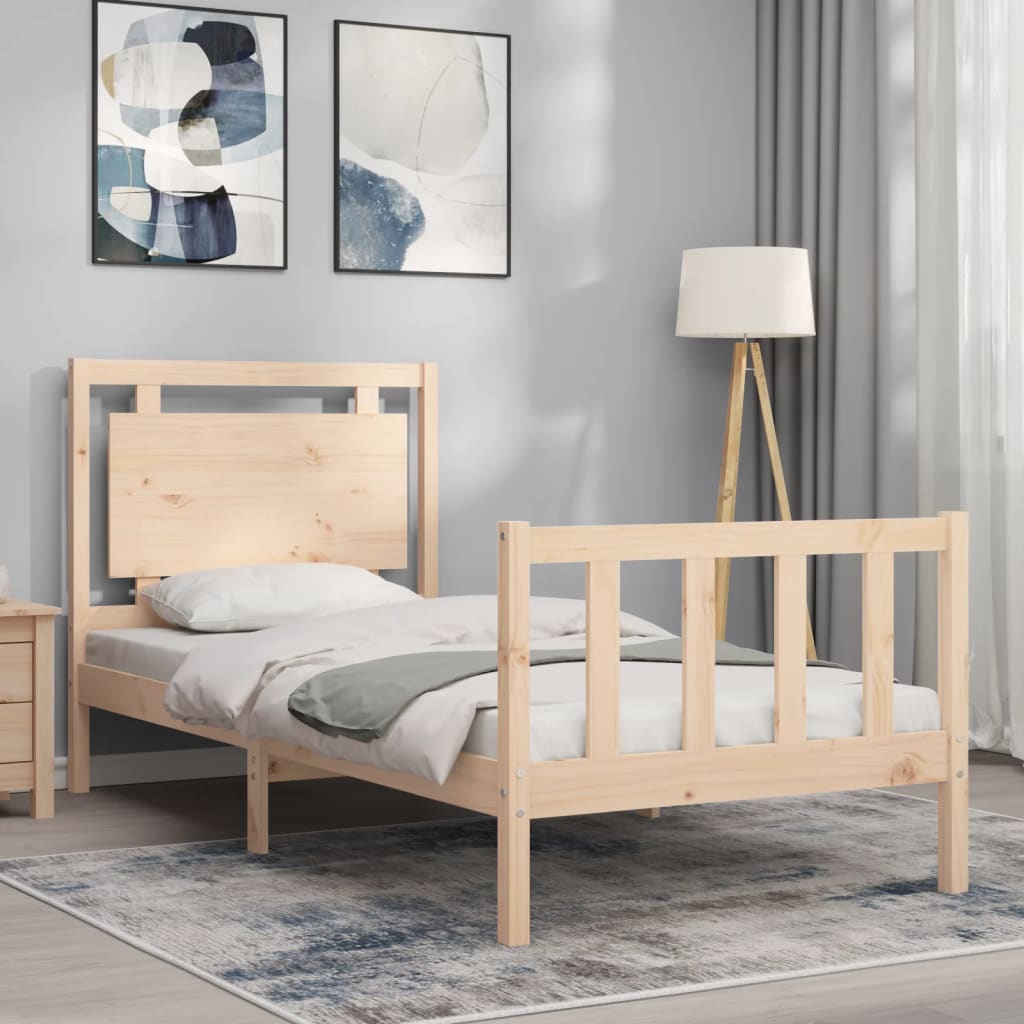 Cadre de lit sans matelas 90x190 cm bois de pin massif