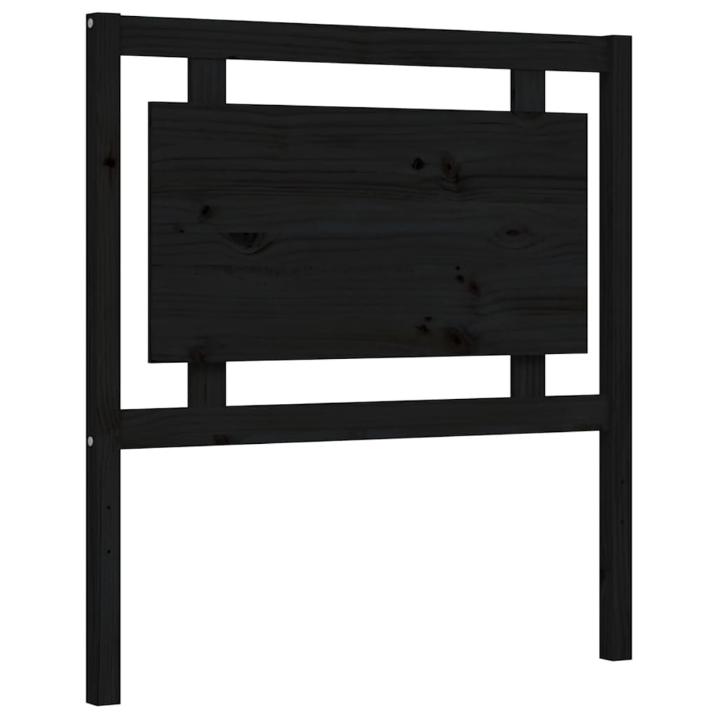 Cadre de lit sans matelas noir 90x190 cm bois de pin massif