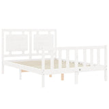 Cadre de lit sans matelas blanc bois de pin massif