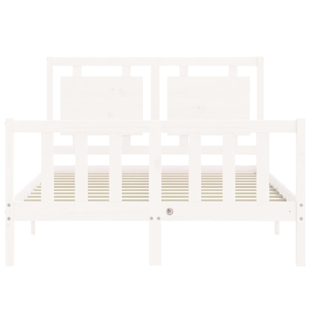 Cadre de lit sans matelas blanc bois de pin massif