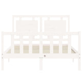 Cadre de lit sans matelas blanc bois de pin massif