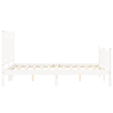 Cadre de lit sans matelas blanc bois de pin massif