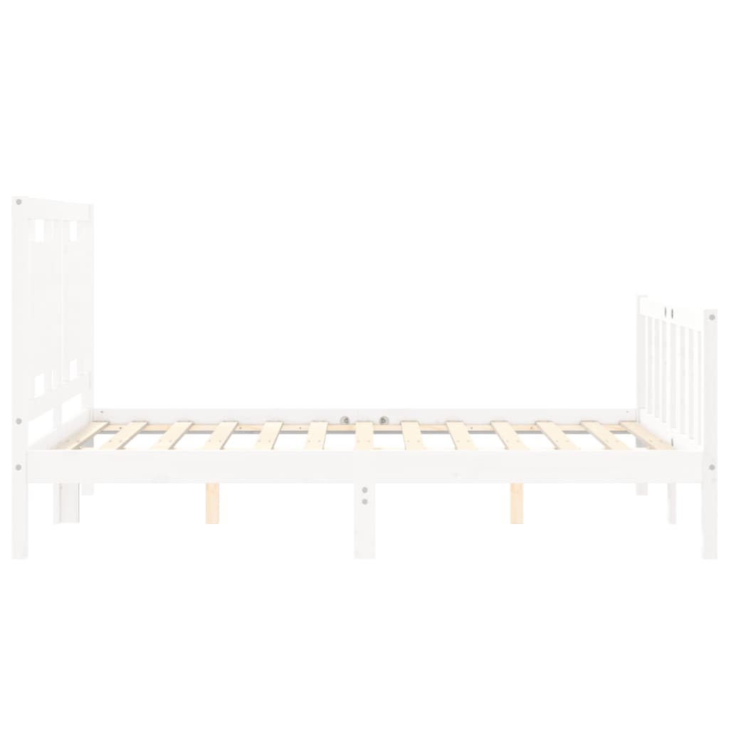 Cadre de lit sans matelas blanc bois de pin massif