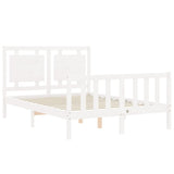 Cadre de lit sans matelas blanc 140x190 cm bois de pin massif