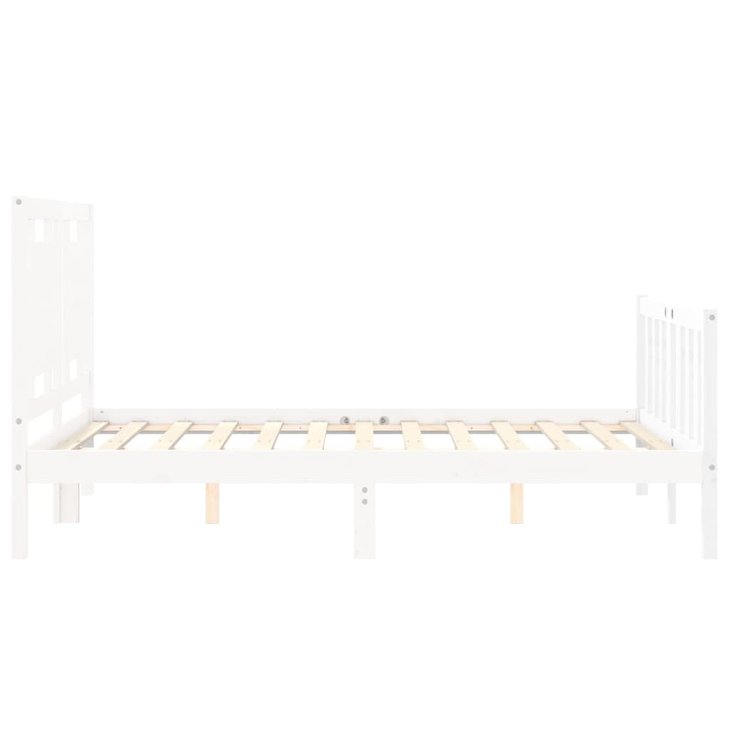 Cadre de lit sans matelas blanc 140x190 cm bois de pin massif