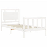 Cadre de lit sans matelas blanc 100x200 cm bois de pin massif