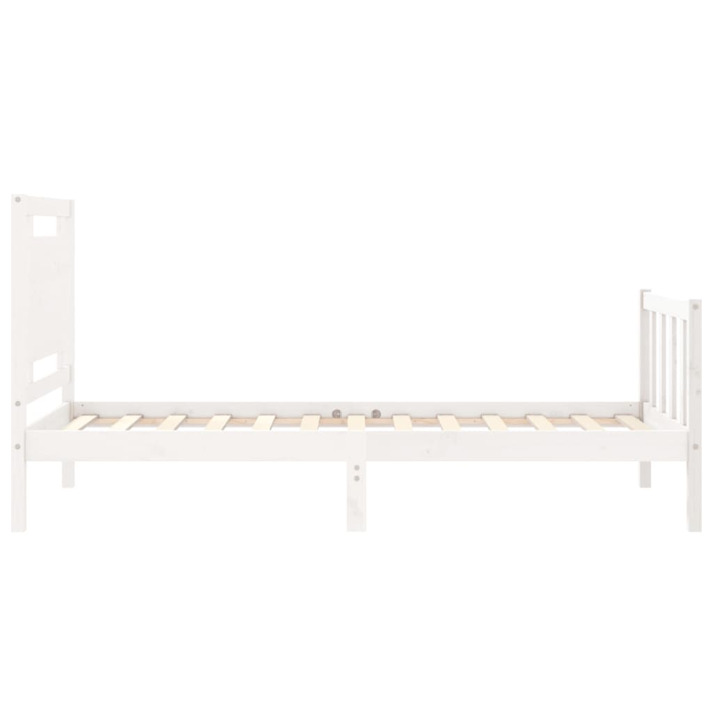 Cadre de lit sans matelas blanc 100x200 cm bois de pin massif