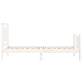 Cadre de lit sans matelas blanc 100x200 cm bois de pin massif