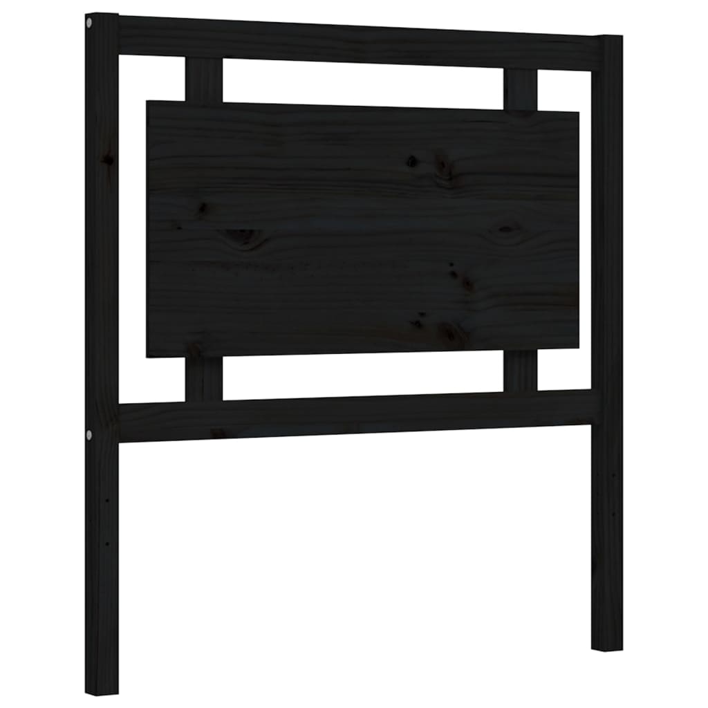 Cadre de lit sans matelas noir 100x200 cm bois massif de pin