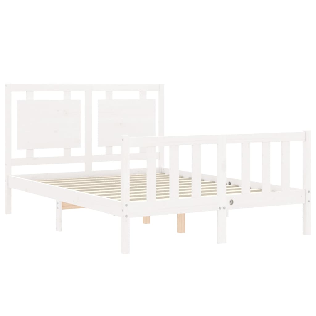 Cadre de lit sans matelas blanc 120x200 cm bois de pin massif