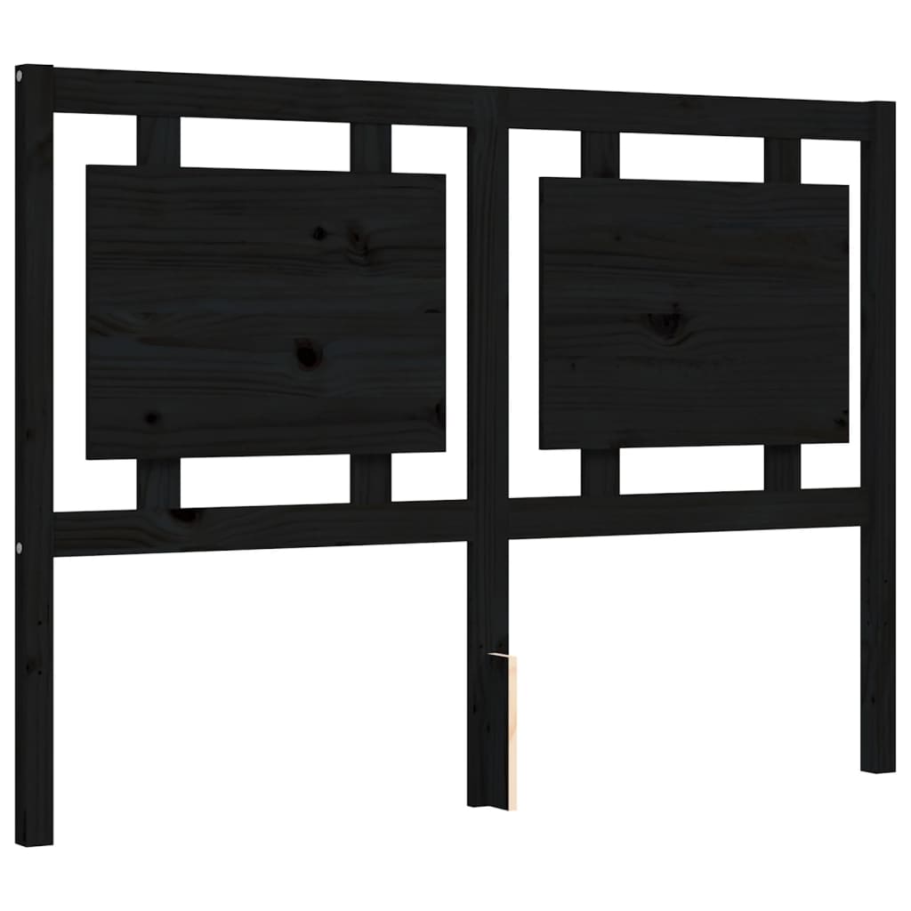 Cadre de lit sans matelas noir 120x200 cm bois de pin massif