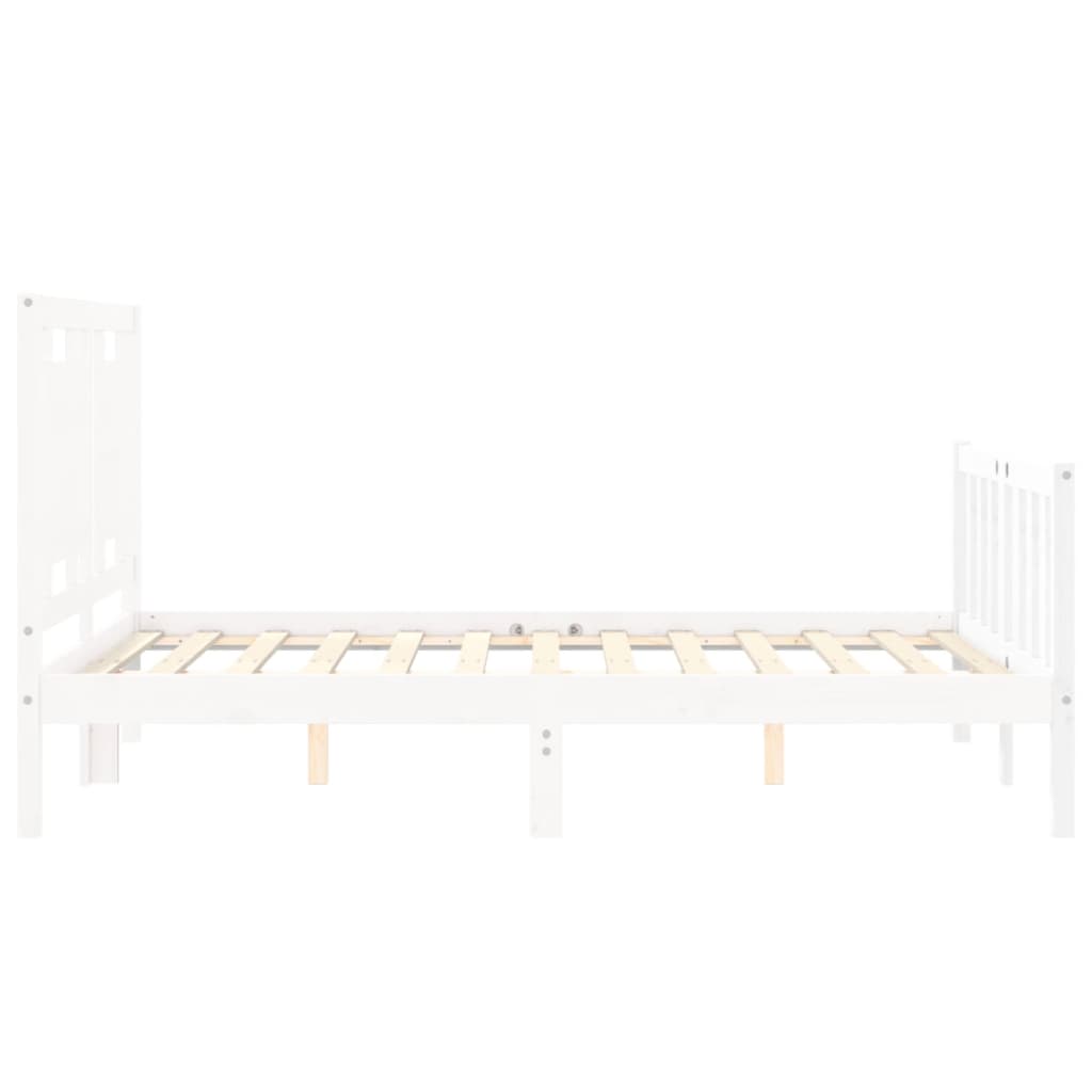 Cadre de lit sans matelas blanc 140x200 cm bois de pin massif