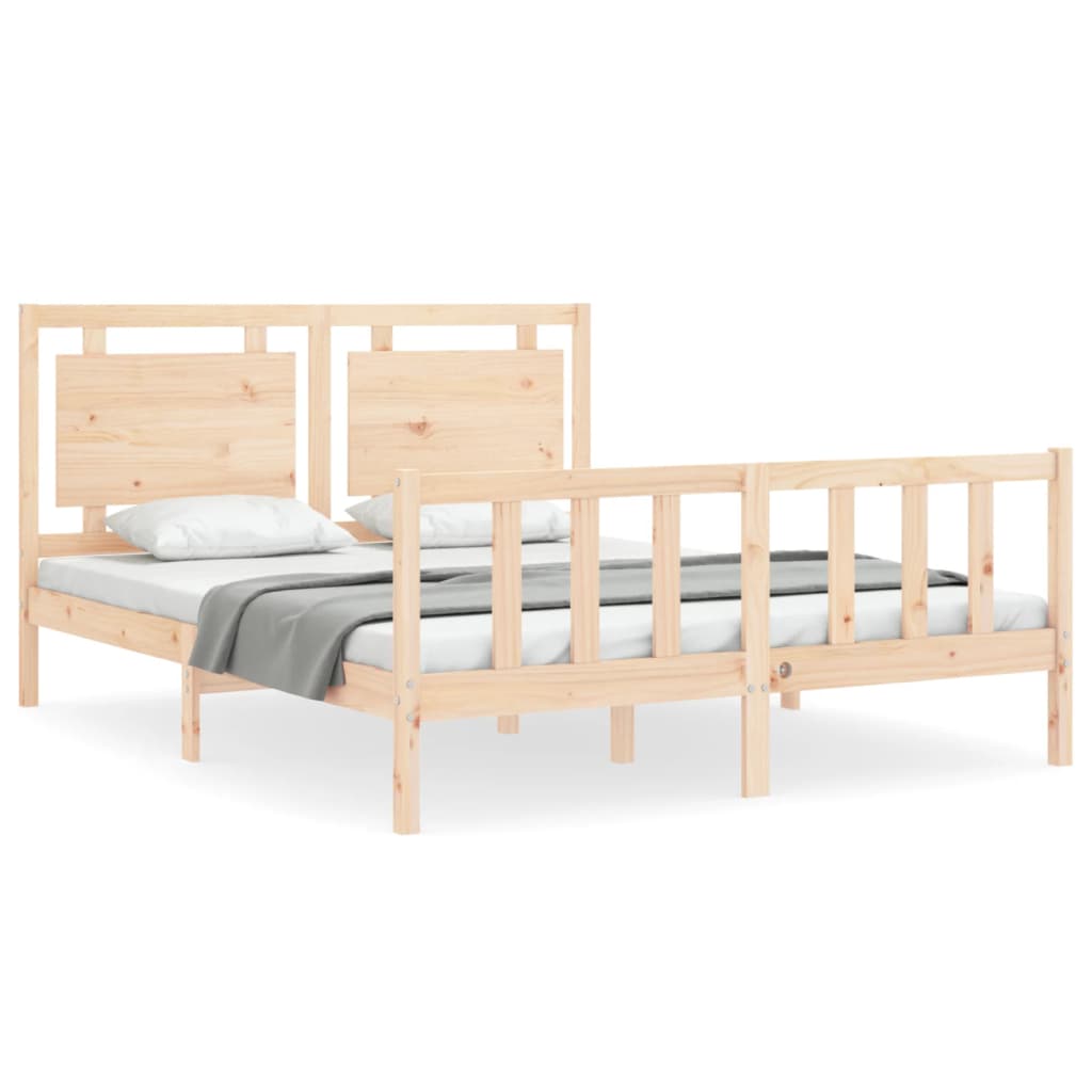 Cadre de lit sans matelas 160x200 cm bois massif de pin