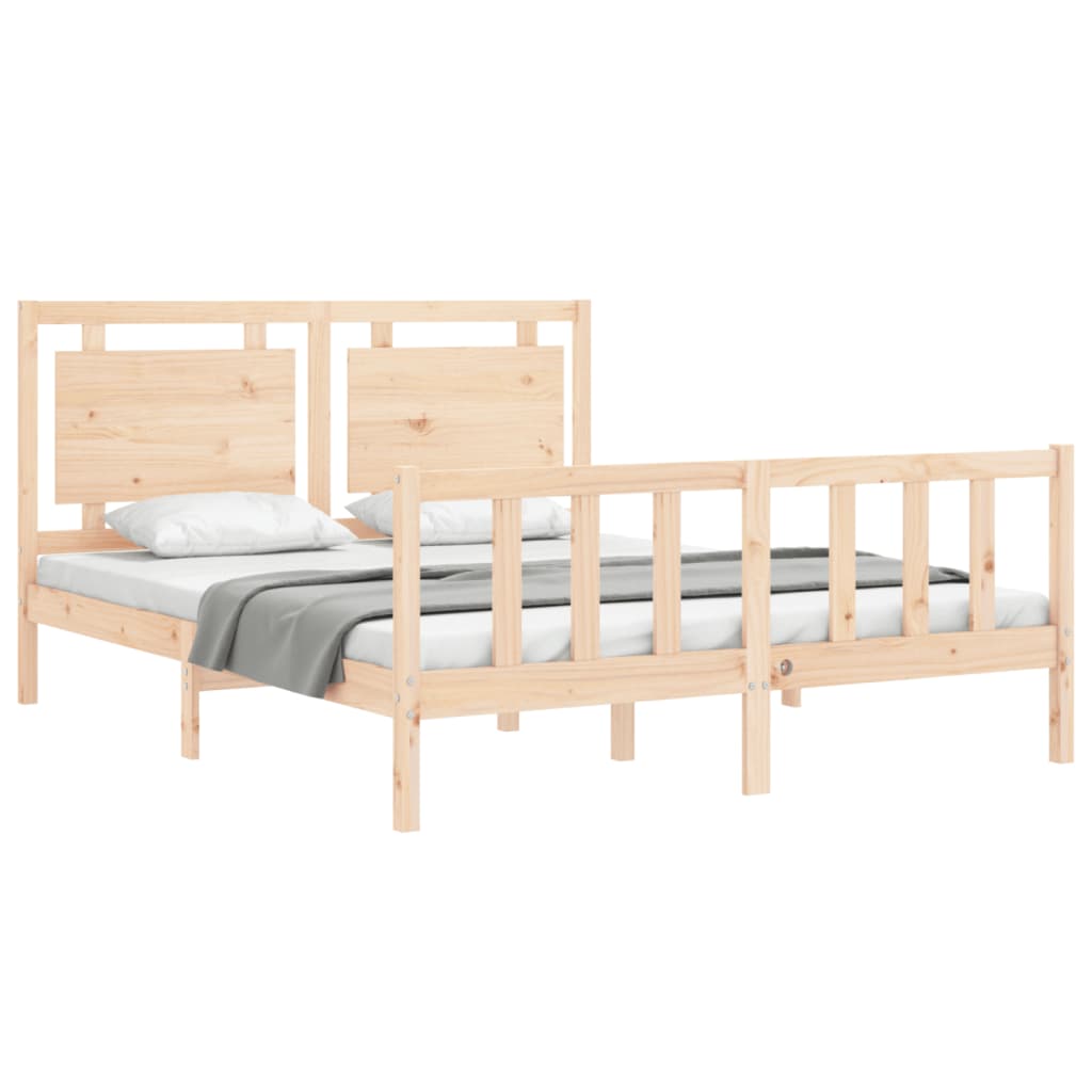 Cadre de lit sans matelas 160x200 cm bois massif de pin