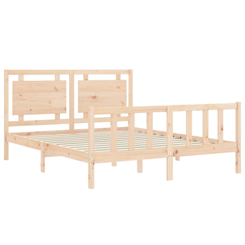 Cadre de lit sans matelas 160x200 cm bois massif de pin