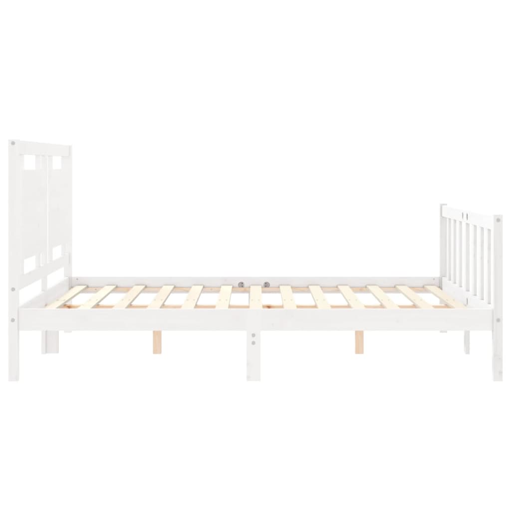 Cadre de lit sans matelas blanc 160x200 cm bois de pin massif