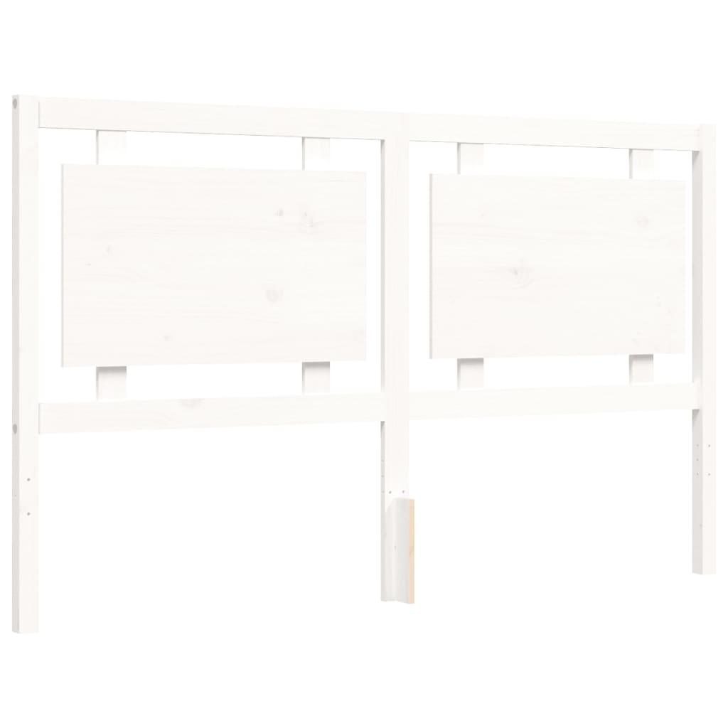 Cadre de lit sans matelas blanc 160x200 cm bois de pin massif