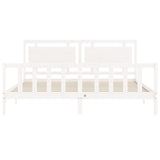 Cadre de lit sans matelas blanc bois de pin massif