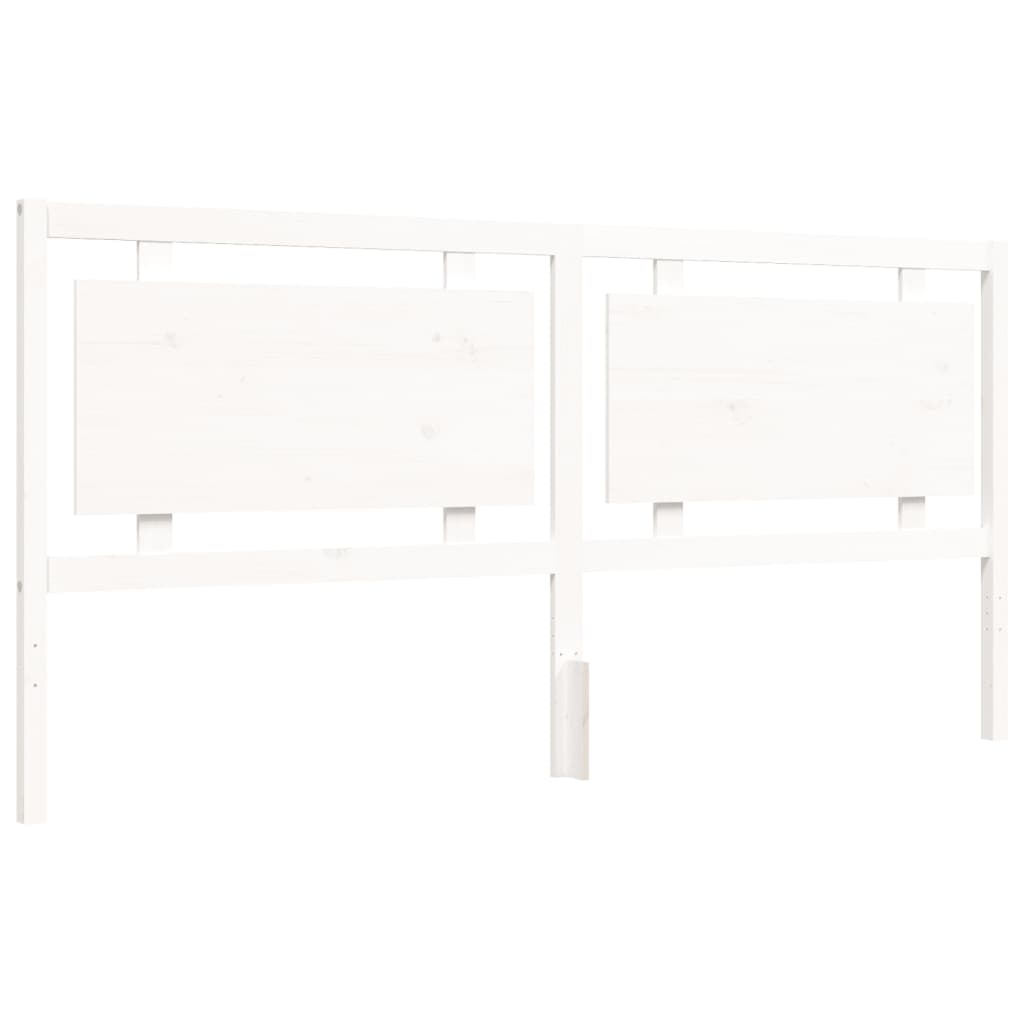 Cadre de lit sans matelas blanc bois de pin massif