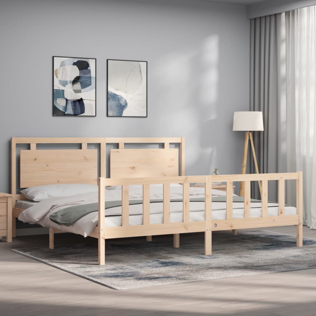 Cadre de lit sans matelas 200x200 cm bois massif de pin